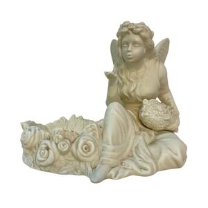 Partylite Ariana Fairy Blowing Kisses Porcelain Tea Light Candle Holder